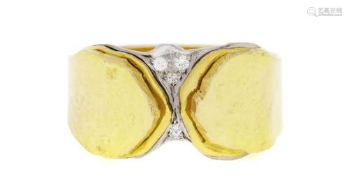 Bague 2 ors 750 sertie de diamants taille brillant