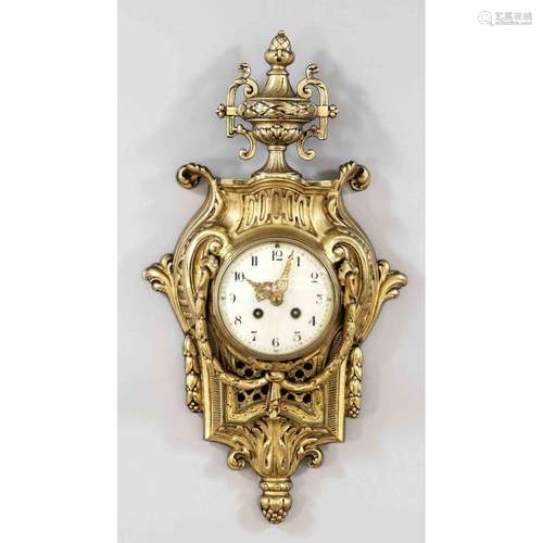 Cartel clock, brass fire gilde