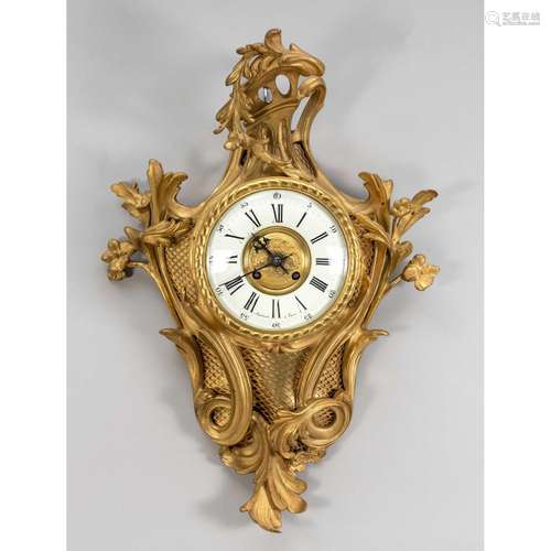 Cartel clock, brass fire gilde