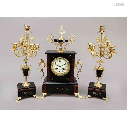 3-piece mantel clock set, Fran