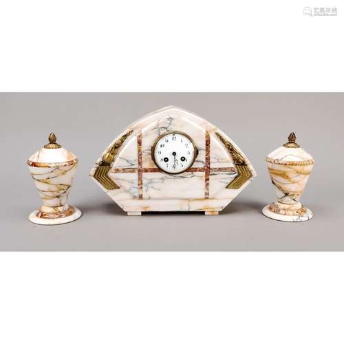 Art Deco clock with side plate