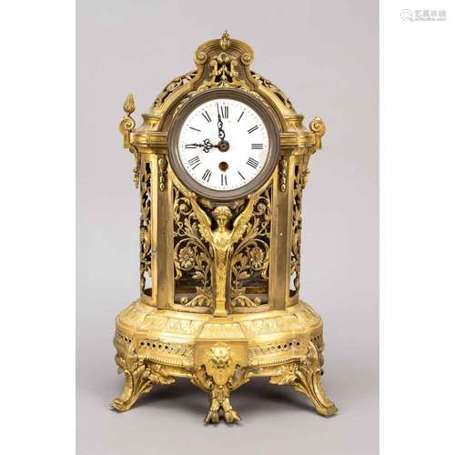 Brass mantel clock 2nd half 19