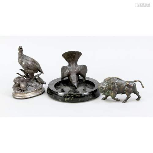 Set of three small animal scul