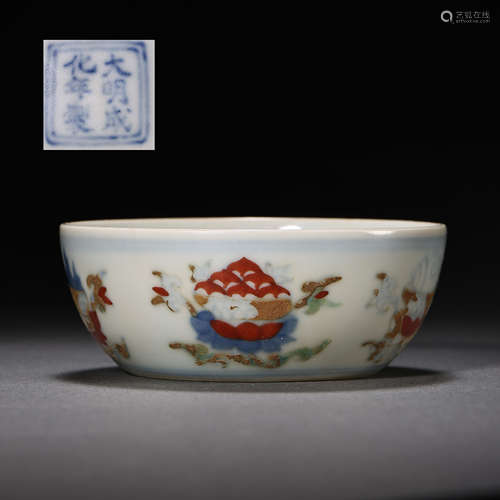 CHINESE MING DYNASTY CHENGHUA BUCKET COLOR CUP