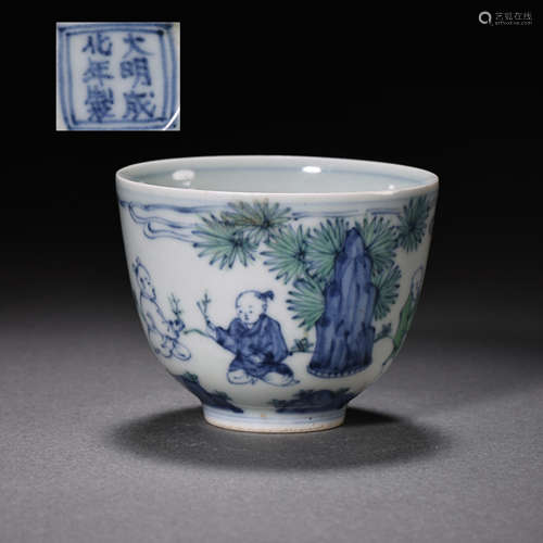 CHINESE MING DYNASTY CHENGHUA BUCKET COLOR CUP