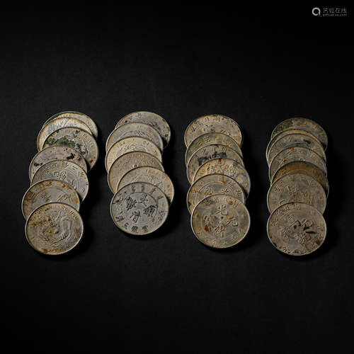 A GROUP OF CHINESE 20TH CENTURY STERLING SILVER COINS