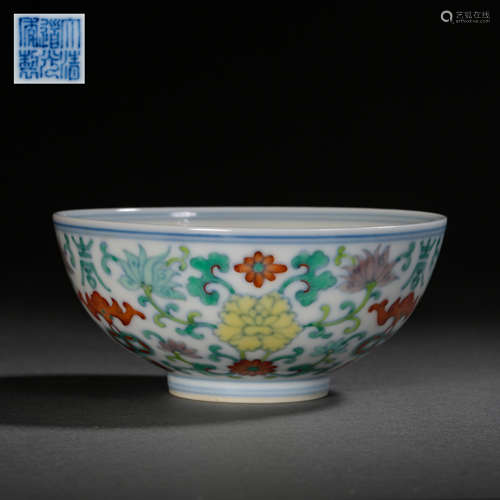 CHINESE COLORFUL BOWL FROM THE QING DYNASTY