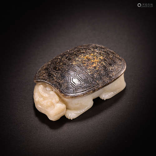 HETIAN JADE CARVING TURTLE, QING DYNASTY