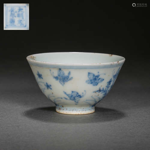 CHENGHUA BLUE AND WHITE CUP, MING DYNASTY OF CHINA