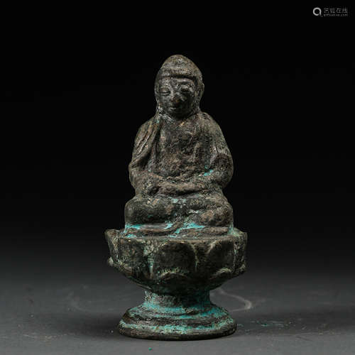 CHINESE BRONZE SEATED BUDDHA STATUE, LIAO AND JIN PERIOD