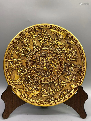 A Gilt Bronze Round Mirror