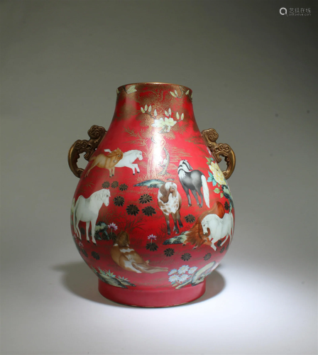 A Porcelain Zun Vase