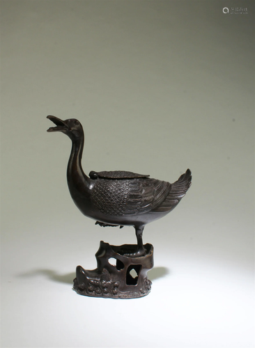 A Bronze Duck Figurine