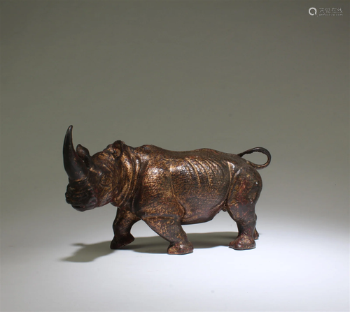 A Bronze Rhinoceros Figurine