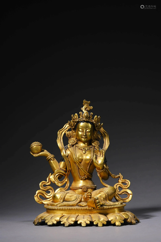 Gilt Bronze Statue Of Medicine Buddha