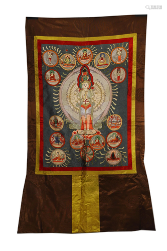 ThangkPanel Of Thousand-Hand Avalokitesvara