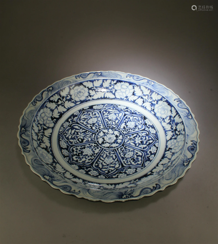 A Blue & White Porcelain Charger