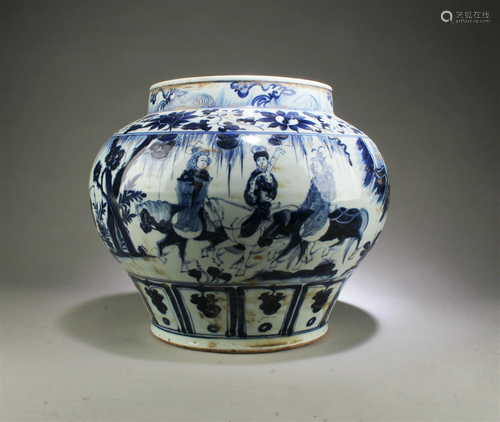 A Blue & White Porcelain Jar