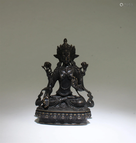 A Bronze Seated Bodhisattva Statue