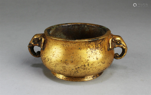 A Gilt Bronze Incense Burner