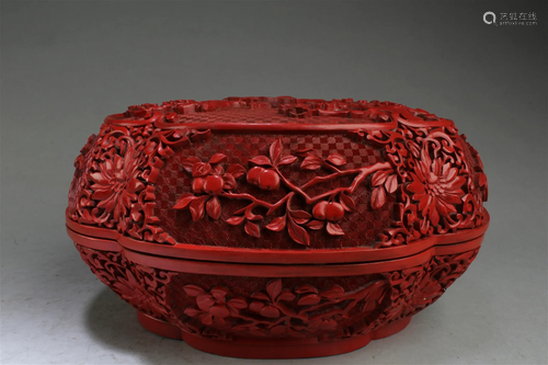 Antique Cinnabar Lacquer Box