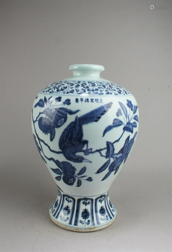 Chinese Blue & White Porcelain Vase