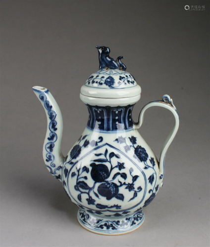 Chinese Blue & White Teapot