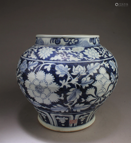 Chinese Blue & White Porcelain Jar