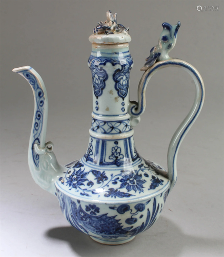 Chinese Blue & White Porcelain Teapot