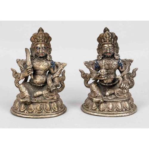 Pair of Buddhist holy figures