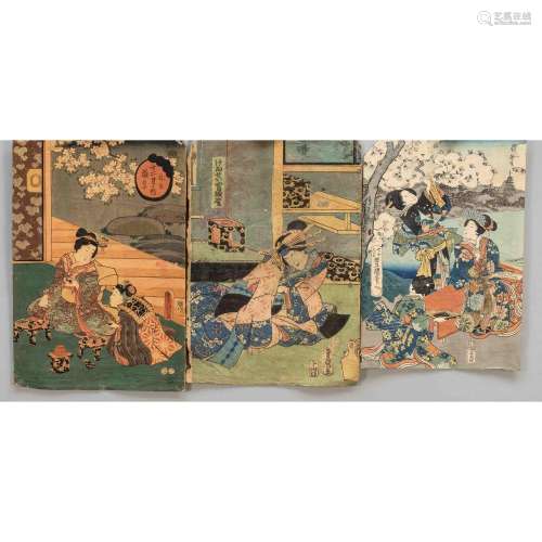 5 Ukiyo-e woodblock prints, Ja