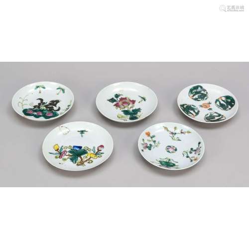 5 small plates, China, 19th/20