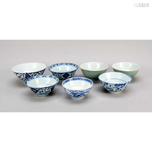 7 bowls, China, Ming/Qing. A p