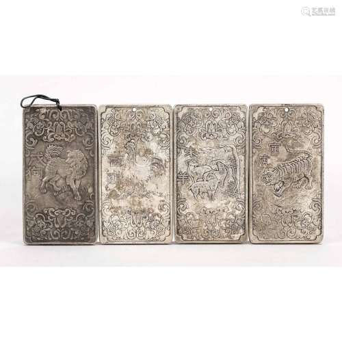 4 plaques with reliefs, China,