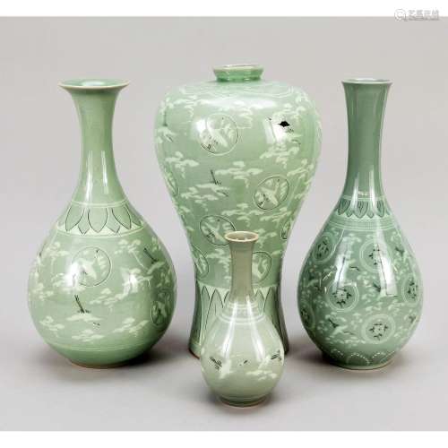 4 vases, Korea, 19th/20th c.,