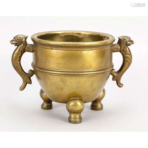 Tripod bronze censer, China, p