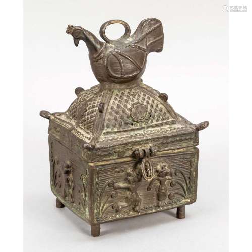 Casket with figural top, India