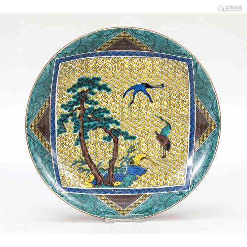 Plate with cranes, Japan, 19th