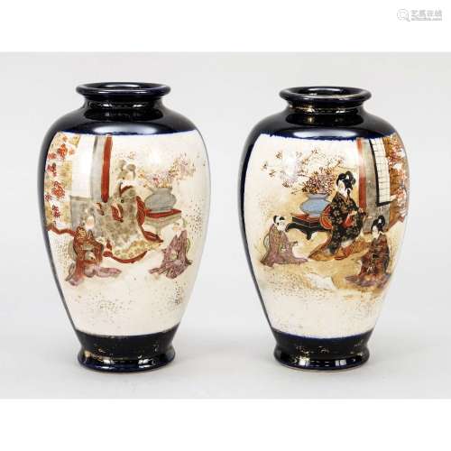 Pair of Satsuma vases, Japan,