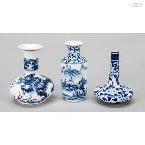 3 none Blue and white vases, C