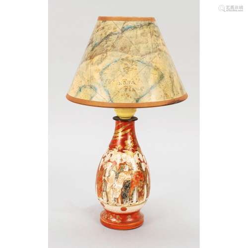 Kutani vase mounted as a lamp,