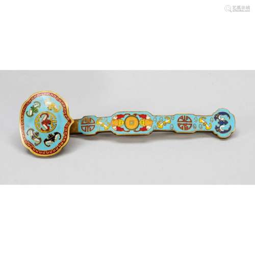 Cloisonné Ruyi sceptre, China,