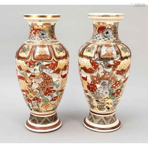 Pair of Satsuma vases, Japan,