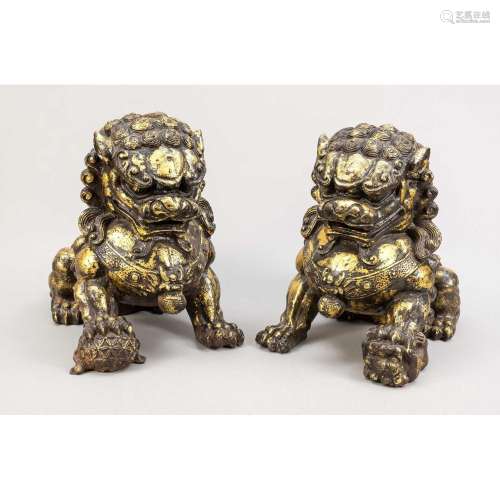 Pair of large temple guard fig