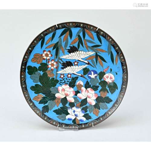 Cloisonné plate, Japan, around