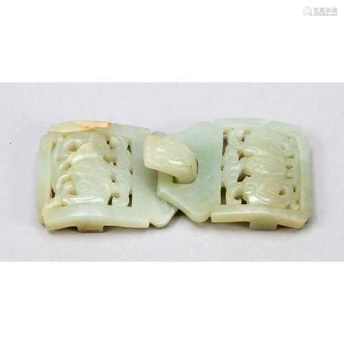 Jade belt buckle, China, c. 18