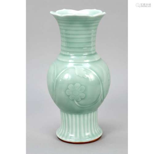Monochrome lotus vase, China,