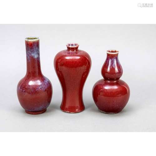 Set of 3 vases, China, 19th/20