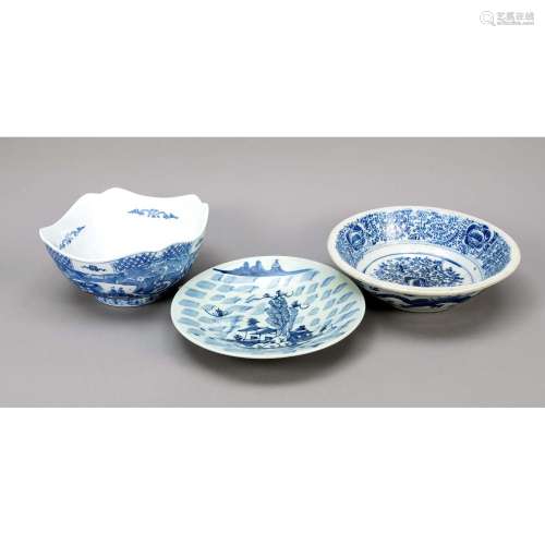 3 pieces blue-white, China, 19