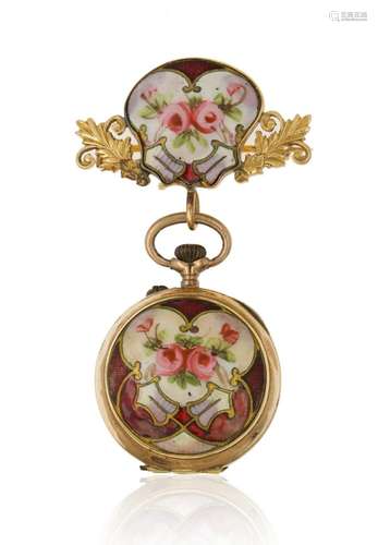 INITIATIVE PENDANT IN GOLD E ENAMEL, CIRCA 1890